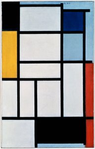Composition avec rouge, noir, jaune, bleu et gris - Piet Mondrian