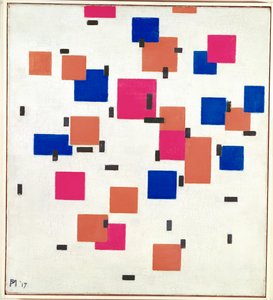 Compositon en couleur A (huile sur toile) - Piet Mondrian