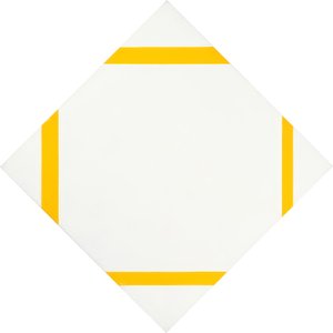 Composition en losange avec quatre lignes jaunes
