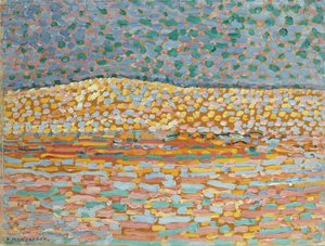 Étude de dune pointilliste, crête à gauche