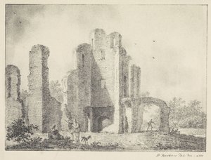 Paysage avec ruine et figures - Pieter Bartholomeusz. Barbiers