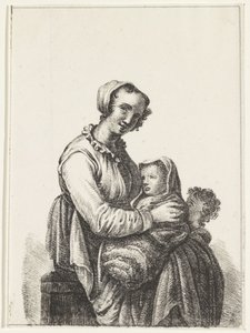 Mère avec bébé et tout-petit - Pieter Bartholomeusz. Barbiers