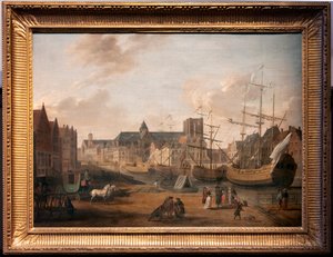 Vue du Korenlei et Graslei à Gand, Pieter Benedictus de Maere - Pieter Benedictus De Maere