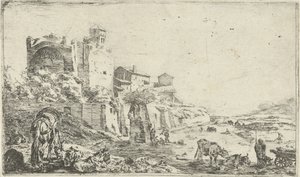 Ruines du temple de Vénus et de Rome - Pieter Bodding van Laer