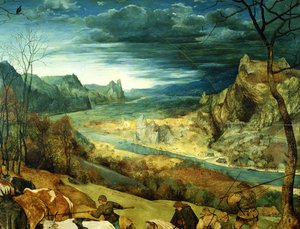Le Retour du troupeau Automne, 1565 (détail)