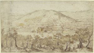 Paysage de collines du sud avec des bâtiments conventuels - Pieter Brueghel the Elder