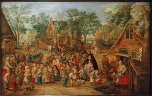 Le jeu de la mariée de la Pentecôte - Pieter Brueghel the Younger