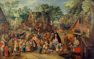 Le Jeu de la Mariée de la Pentecôte, vers 1620 - Pieter Brueghel the Younger