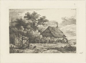Paysage avec moulin à eau