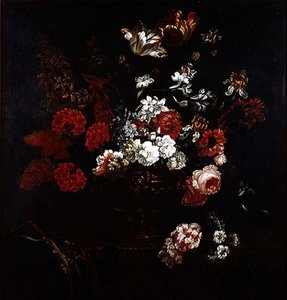 Nature morte de fleurs dans un vase en cuivre - Pieter Casteels