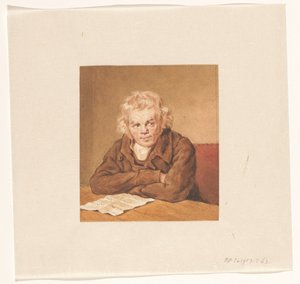 Portrait de Lourens van Schaick, assis lisant à une table