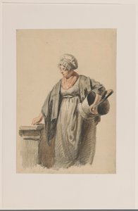 Femme debout avec un seau sous le bras - Pieter Christoffel Wonder