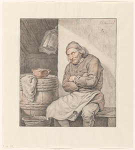 Homme assis, endormi