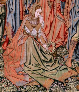 Tapisserie flamande. Série La Passion du Christ. La Descente de Croix. Deuxième série de tapisseries de la Passion du Christ appartenant au Patrimonio Nacional. Modèle de la cour de Jan van Roome. Manufacture Pieter va