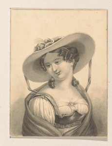Fille avec un chapeau - Pieter Cornelis van den Velden