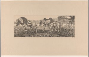 Chevaux labourant
