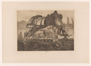 Cheval de labour sur les rives de la Seine