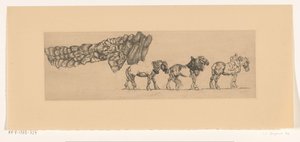 Trois chevaux de trait et la charge d