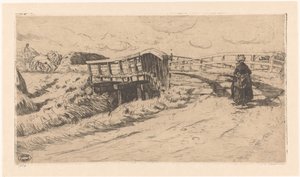 Chemin de campagne avec pont - Pieter Dupont