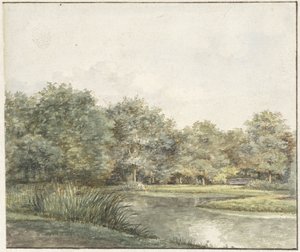 Paysage avec arbres au bord de l