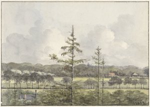 Vue des prairies avec fermes - Pieter Ernst Hendrik Praetorius