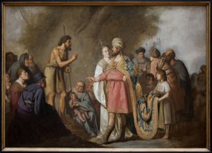 Saint Jean-Baptiste prêchant devant Hérode. Peinture de Pieter Fransz de Grebber (1600-1652). - Pieter Fransz. de Grebber