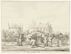 Karnemelksloot à Naarden, 11 janvier 1814 - Pieter Gerardus van Os (signed by artist)