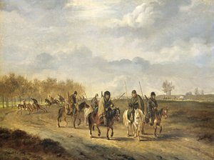 Cosaques sur une route de campagne près de Bergen en Hollande du Nord, 1813 - Pieter Gerardus van Os