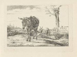 Un âne et deux chèvres