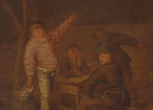 Paysans buvant dans une grange - Pieter Hermansz. Verelst
