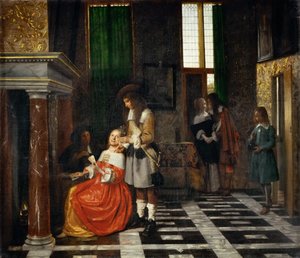 Joueurs de cartes dans un intérieur opulent