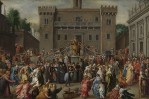 Les femmes de Rome se rassemblant au Capitole - Pieter Isaacsz.