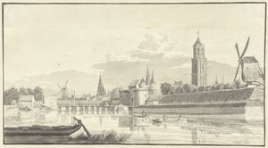 La porte de Kampen à Zwolle - Pieter Jan van Liender (attributed to)