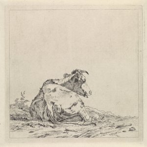 Paysage avec vache couchée