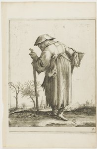 Marching Beggar Woman with a Basket, from T is al verwart-gaern (It