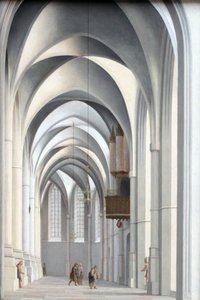 Vue dans le déambulatoire de Saint-Bavon à Haarlem - Pieter Jansz. Saenredam