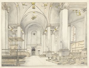 Vue de la nef de la Nieuwe Kerk, Haarlem, vers l