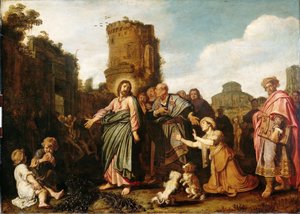 Le Christ et la Femme de Canaan (Matthieu 15:21-21; Marc 7:24-30) - Pieter Lastman