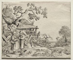 Paysage avec deux paysans conversant, 1626