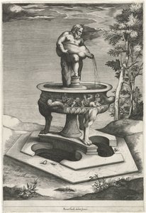 Fontaine avec Silène dans les jardins du Palazzo Cesi au Vatican - Pieter Perret
