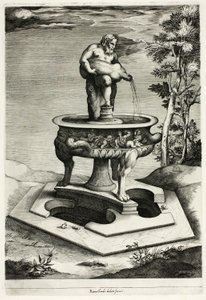 Fontaine avec Silène dans le Jardin du Palais Cesi près de Rome - Pieter Perret