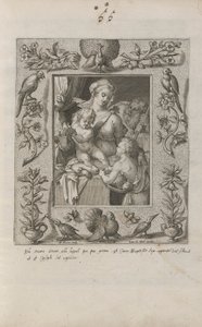 Sainte Famille avec le jeune Saint Jean-Baptiste, dans un cadre élaboré - Pieter Perret