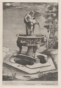 Speculum Romanae Magnificentiae : Une fontaine et un bassin, 1581 - Pieter Perret