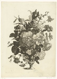 Vase en verre avec des fleurs - Pieter Schenk (I)