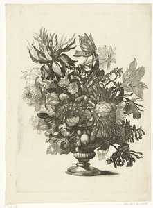 Vase en verre avec des fleurs - Pieter Schenk (I)