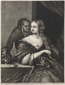 Jeune femme et une entremetteuse - Pieter Schenk (I)