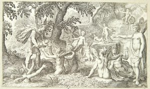 Mercure confie Bacchus aux nymphes du mont Nysa - Pieter Serwouters