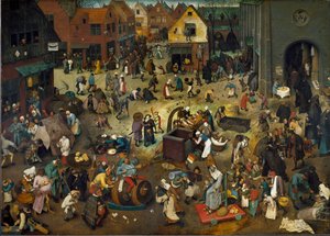 Le combat du Carnaval (Mardi Gras) et du Carême - Pieter The Elder Brueghel