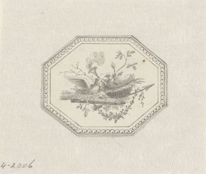 Vignette représentant une nature morte avec des fruits - Pieter de Goeje