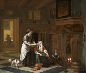 Au coin du feu, vers 1670-1675 - Pieter de Hooch